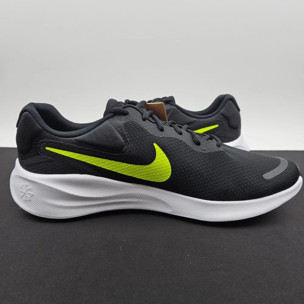 Nike Revolution 7 Mens Running Shoes Black Volt FB2207-010 Size 14 New